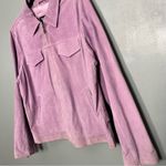 NWT Denim&Co Leather Suede Jacket Coat Lilac Purple Women’s Large Photo 4