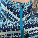 Nike  Pro Dri Fit Pullover Blue Print Athletic Top Womens Performance Photo 1