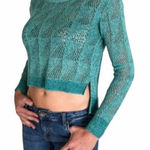 BDG  Teal Mesh Crop Sweater Size Medium Photo 0