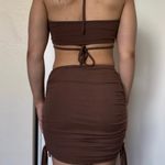 SheIn brown ruched matching set Photo 2