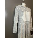 SO  Intimates One-piece Pajamas Womens Medium Gray Stars Hooded Zip Sherpa Fleece Photo 3