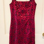 Jessica McClintock Y2K  red black Satin velour dress Photo 0