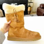 UGG  Chestnut Plumdale Tassel Sheepskin Tall Boot Side Zip Women 10 ~ SN 1894 Photo 1