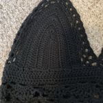 Lulu's Black Crochet Halter Tank Top Size M Photo 2