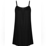 Chama Plus Size Chemise Soft Sexy Sleepwear Pleated Nightgowns Loungewear Black Photo 7