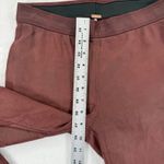 Free People ‎ Faux Suede Leggings Size 26 Burgundy Brown Fitted Pants Women Photo 2