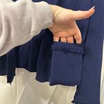 J. McLaughlin Marie Sweater XS Navy Blue Solid Fringe Open Knit Cardigan NWT Photo 2