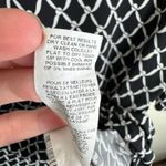 Karen Kane  Black White Diamond Shark Bite Hem 3/4 Sleeve Scoop Neck Blouse Sz L Photo 4