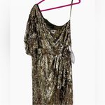 Mac Duggal Cap Sleeve Gown Gold Cowl Neck Trumpet Sequin Gown Maxi Dress 16 Photo 4