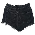 ZARA Black High Waist Distressed Frayed Raw Hem Casual Denim Jeans Shorts Size 4 Photo 1