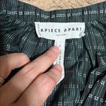 Apiece Apart  Mitte Puff Sleeve Striped Top Blouse Cotton Silk Forest Green Small Photo 7