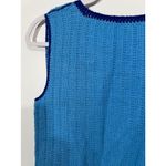 Handmade  Knit Vest in Blue Open Size Photo 4
