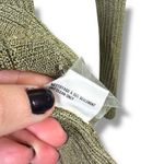 ISDA & CO. Gold Slinky Y2K Ribbed Long Sleeve Button Down Stretchy Cardigan Photo 6