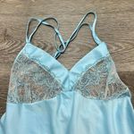 Vintage Baby Blue Lace Satin Slip Dress Photo 3