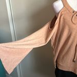 J.O.A. Women’s Cold Shoulder Lace Up V-Neck Bell Sleeve Top Photo 1