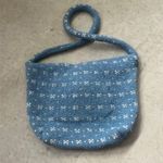 Women’s Rag Bags Blue White Knit Handbag 💚 Photo 4