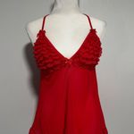 Vintage Red Lace Ruffle Trimmed Babydoll Lingerie‎ Women's Cami Top size Small Photo 0