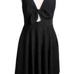 Hutch Anthropologie  bow cut out black mini dress Sz S Photo 0