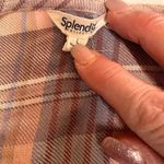 Splendid  Wrap Plaid Surplice High Low Long Sleeve Blouse Size Large Photo 1