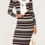 Adam Lippes Striped Midi Sweater Dress SMALL Ribbed Bodycon Y2K $300 Photo 0