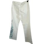 Ralph Lauren  Lauren Jeans Co‎ White Painted Bootcut Jeans Size 10 Floral Print Photo 1