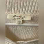 Ultra Flirt  White V-Neck Sweater with Colorful Sleeve Stripes Photo 2