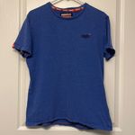 Superdry  The Orange Label Tee Blue Shirt Embroider Logo on Chest Size Large EUC Photo 1