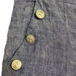British Khaki Shorts Linen Blue Sailor Nautical Style Pockets Size 4 Flat Front Photo 5