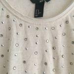 H&M ⭐️ Tan Beige Stud Crewneck Short Sleeve T-Shirt S Photo 1