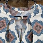 En Crême En Creme size Small boho spring summer dress medallion print cream blue mini Photo 1