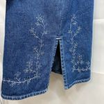 Vintage B. Moss women's medium wash embroidered blue denim cotton‎ knee dress 10 Photo 3