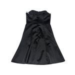 David's Bridal  Strapless Little Black Dress Satin A-Line Womens 8 Semi Formal Zip Photo 2