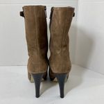 Anne Klein Brown suede mid calf boots, womens 7.5 brown hi heel platform bootie Photo 4