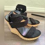 Stuart Weitzman Black and Tan Wedge Shoes 8 1/2 Photo 0