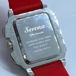 Serena platinum women’s watch 33mm silver tone crystals watch red running Photo 4
