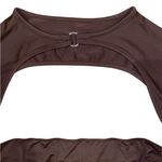 brown cropped long sleeve going out top with cut out Size M Photo 5