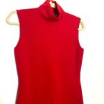 Max Mara  Red Knit Sleeveless Back Zipper Stretchy Chic Minimalist Sweater Dress Photo 3