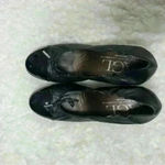 AGL Black Leather Bow Cap Toe Block Heel Pumps Shoes. Size undefined Photo 2