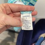 Lands' End Women's XL Blue Green Print Knit Short Sleeve Casual Dress Photo 3