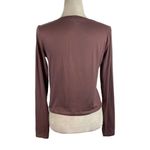 Zobha Laura Twist Front Long Sleeve Athletic Yoga Crop Top Mauve Size Small Photo 5