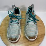 Twisted X  Women 7 Blue White Hooey Loper Shoes Moc Toe Casual Lace Up Western Photo 5