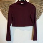 Cotton On Red Fitted Long Sleeve Crop Top Photo 0
