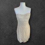 Free People Cream Strapless Lace Mini Dress size 12 Feminine Romantic Flirty Photo 6