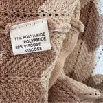 Anna Kay. Crochet Striped Brown Tan and Cream Women Sweater Dress Small Photo 5