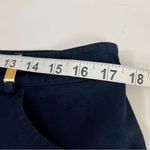 St. John Sport Size 14 Navy Blue Wide Leg Crop Pants Stretch Cotton Spandex Photo 9