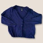 Lane Bryant Button Down Cardigan Ruffle Ink 18/20 Photo 2