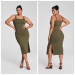 Spanx  Ponte Midi Tank Dress Fitted Stretch BodyCon Pine Green Women's Medium Photo 1