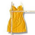 Urban Outfitters  Cowl Neck Slip Dress M Satin Mini Yellow Party Cocktail‎ NWT Photo 3
