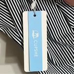 Cupshe Women’s‎  Peach Black White Stripe One-piece Swimsuit Size Large NEW Photo 3