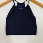 Free People Movement Navy Blue Ribbed High Neck Crop Tank Size M Photo 4